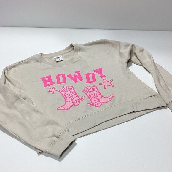 Relaxx Sweatshirt Howdy Western Theme Crop Pullover L - Picture 4 of 11